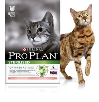 Pro Plan Sterilised Adult сухой корм для стерилизованных и кастрированных кошек с лососем и рисом 10 кг. 