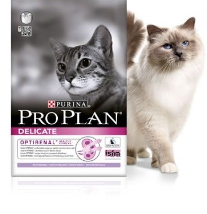 Pro Plan Delicate Adult сухой корм для кошек с чувствительным пищеварением с индейкой 1,5 кг. + 400 гр в подарок