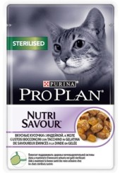 Pro Plan консервы для стерилизованных кошек вкусные кусочки с индейкой в желе пауч 85 гр.