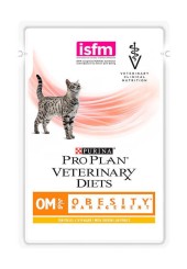 Purina OM Obesity Management ветеринарная диета консервы для кошек при ожирении с курицей пауч 85 гр. 