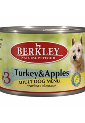 Berkley #3 для собак индейка с яблоками 200 гр