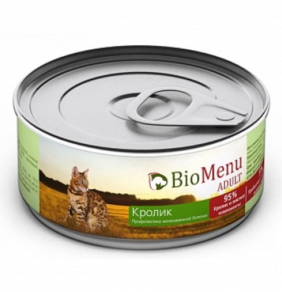 BioMenu Adult консервы для кошек с кроликом 100 гр. 