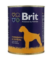 Brit для собак всех пород говядина и печень 850 гр.