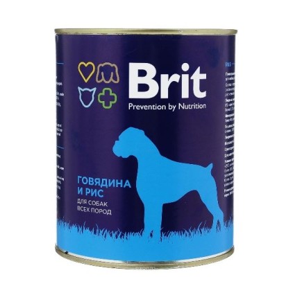 Brit для собак всех пород говядина и рис 850 гр.