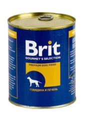 Brit для собак говядина и печень 850 гр