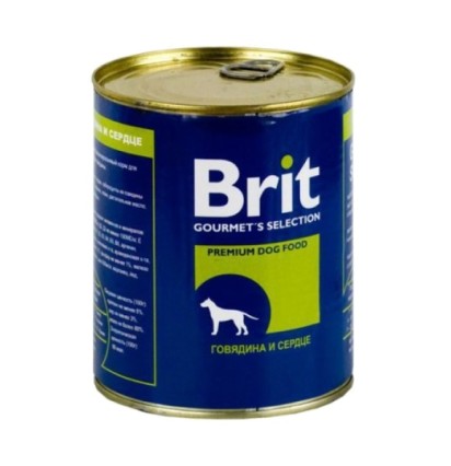 Brit для собак говядина и сердце 850 гр