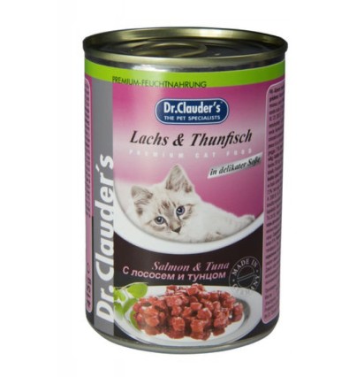 Dr.Clauder’s консервы для кошек с лососем и тунцом 415 гр.