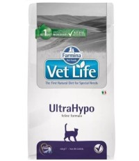 Farmina Vet Life Ultra Hypo сухой гипоаллергенный корм для кошек 2 кг. 