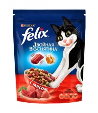Felix двойная вкуснятина сухой корм для кошек с мясом 750 гр. 