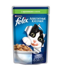 FELIX Аппетитные кусочки для кошек с кроликом в желе 85 гр.