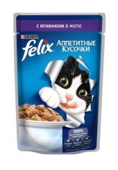 FELIX Аппетитные кусочки для кошек с ягненком в желе 85 гр.