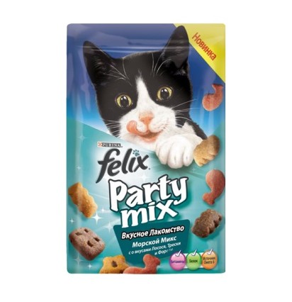 Felix Party mix лакомство для кошек морской микс 20 гр.