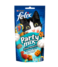 Felix Party mix лакомство для кошек морской микс 60 гр.