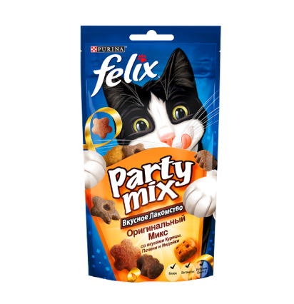 Felix Party mix лакомство для кошек оригинальный микс 60 гр.