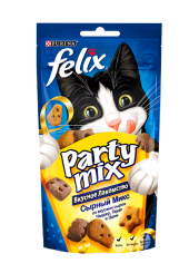 Felix Party mix лакомство для кошек сырный микс 60 гр.