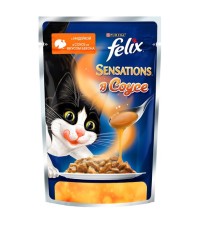 FELIX Sensations для кошек с индейкой в соусе со вкусом бекона 85 гр.