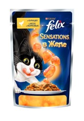 FELIX Sensations для кошек с курицей в желе с морковью 85 гр.