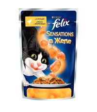 FELIX Sensations для кошек с курицей в желе с морковью 85 гр.