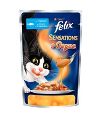 FELIX Sensations для кошек с треской в соусе с томатами 85 гр.