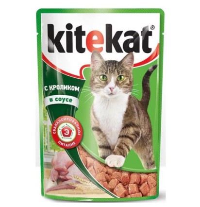 Китекет консервы для кошек в соусе с кроликом 85 гр.