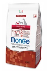 Monge Mini Adult сухой корм для взрослых собак маленьких пород с ягненком, рисом и картофелем 7,5 кг. 
