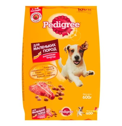 Pedigree сухой корм для взрослых собак маленьких пород 600 гр.