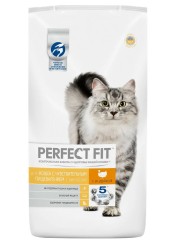 Perfect Fit сухой корм для кошек с чувствительным пищеварением с индейкой 10 кг. 