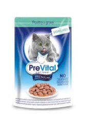 PreVital Premium консервы для стерилизованных кошек с кусочками птицы в соусе пауч 100 гр.