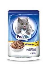 PreVital классик консервы для кошек с курицей в соусе 100 гр. 