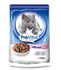 PreVital классик консервы для кошек с телятиной в соусе 100 гр. 