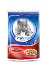 PreVital классик консервы для кошек с говядиной в желе 100 гр.