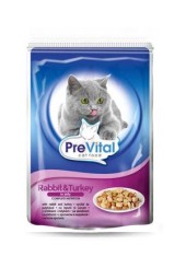 PreVital классик консервы для кошек с кроликом и индейкой в желе 100 гр. 