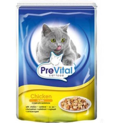PreVital классик консервы для кошек с курицей в желе 100 гр. 