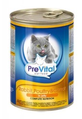 PreVital классик консервы для кошек кролик и птица морковь в желе 415 гр. 