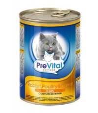 PreVital классик консервы для кошек кролик и птица морковь в желе 415 гр. 