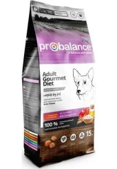 Probalance Adult Gourmet Diet сухой корм для собак всех пород с говядиной и ягненком 15 кг. 