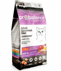 Probalance Adult Gourmet Diet сухой корм для кошек c говядиной и ягненком 400 гр. 