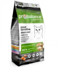 Probalance Adult Sensitive сухой корм для кошек с курицей и рисом 10 кг. 