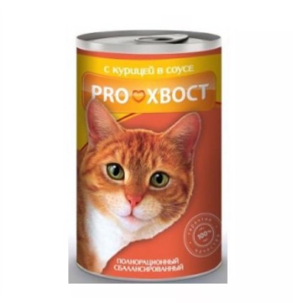 ProХвост консервы для кошек с курицей 415 гр. 