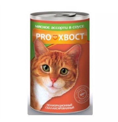 ProХвост консервы для кошек мясное ассорти 415 гр. 