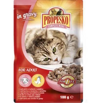 Propesko консервы для кошек с ягненком и курицей в соусе пауч 100 гр.