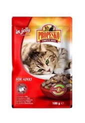 Propesko консервы для кошек с говядиной в желе пауч 100 гр.
