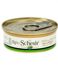 Schesir консервы для кошек с тунцом и куриным филе 50 гр.