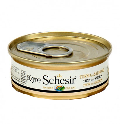 Schesir консервы для кошек с тунцом и лососем 50 гр.