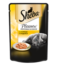 Sheba Pleasure консервы для кошек ломтики в соусе из курицы и индейки 85 гр.