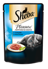 Sheba Pleasure консервы для кошек ломтики в соусе с тунцом и лососем 85 гр.